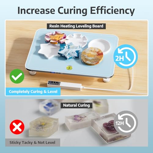 OFFNOVA 2-in-1 Resin Heating Mat & Leveling Table, Fast Curing Epoxy Molds, Resin Curing Machine for Silicone Molds, Undeformed Dryer with Smart Timer & Temp Control - size: 12*16" Resin Curing Board