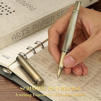 MCNTEIK Bronze Rollerball Pen, Stunning Luxury with Mesh Texture Design、Schmidt Ink Refill, Nice Gift Set for Men & Women, Business, Executive, Office, Writing, Graduation, Nice Fancy Designer Pens - color: Bronze