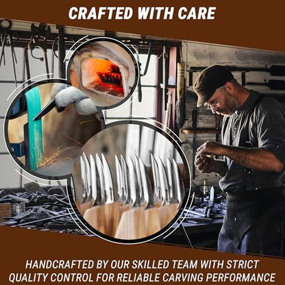 BeaverCraft Wood Chip Carving Knife C8 1.8" Sloyd Whittling Knife for Detail - Wood Carving Tools for Beginners and Kids