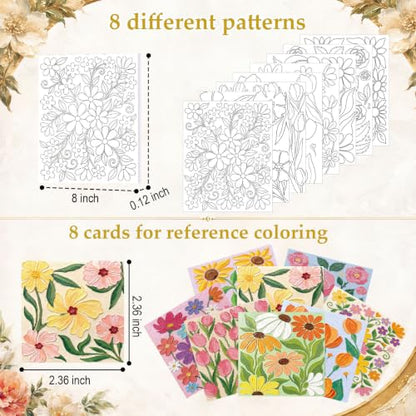 Cholemy 36 Pcs Paint and Sip Kit for Adults 8''x10'' Pre Drawn Canvas for Painting DIY Afro Acrylic Painting Kit Wood Easel Brushes Date Night Bulk for Summer 4th of July Party Gift(Fresh Flowers) - style: Fresh Flowers