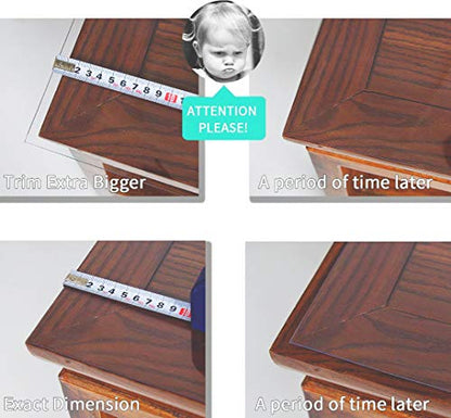 NECAUX Custom 12 x 40 Inch Desk Cover, 1.5mm Thick Plastic Desk Pad, Clear Vinyl Table Cover for Computer and Writing Desks - color: Clear 1.5mm, size: 12" x 40"