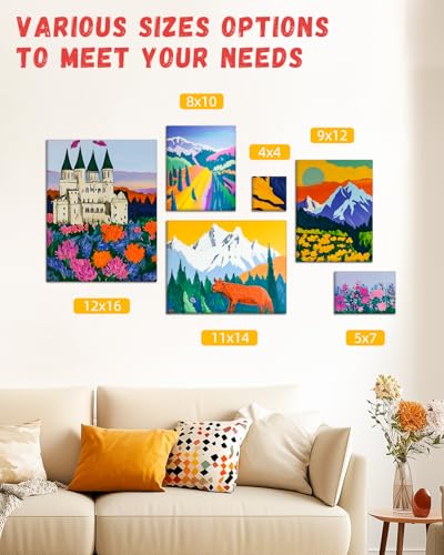 Simetufy 24 Pack 4x4 Inch Mini Canvas Boards Painting Panels, 100% Cotton Primed Acid-Free for Oil, Watercolor & Acrylic Painting, Art Projects - size: 4"x4"
