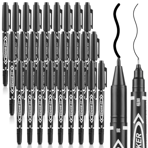 YUXIANLB Black Markers for Drawing, 30 Pack Dual Tip Brush Pens Permanent Marker Set for Art Drawing Sketching Writing Dooding Marking - size: 1 Count (Pack of 30)