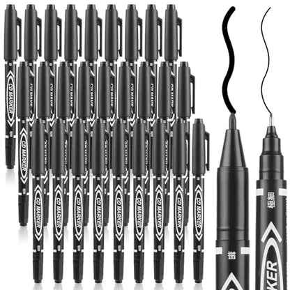 YUXIANLB Black Markers for Drawing, 30 Pack Dual Tip Brush Pens Permanent Marker Set for Art Drawing Sketching Writing Dooding Marking - size: 1 Count (Pack of 30)