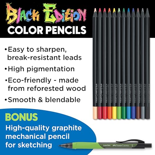 Faber-Castell Anime Drawing Kit: Shonen Edition | Step-by-Step Instruction Book with 20 Practice Pages, Color Pencil Set & Drawing Supplies for Kids, Summer Craft Supplies (1 Book) - style: Shonen Edition