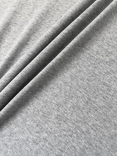 Cotton Jersey Spandex Fabric - Soft - Breathable - All Way Stretch Fabric - Medium Weight - Perfect Choice for Baby Grow, Tshirts, and Cotton Jersey Sheets - 58 Inches Wide - 1 Yard (Heather Gray) - color: Heather Gray