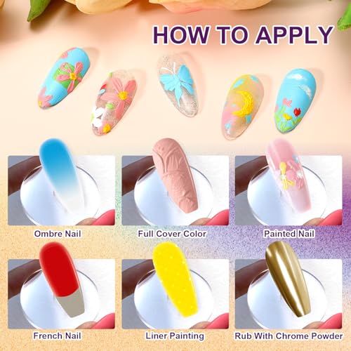 Gradient Painting Gel, 9 Colors Ombre Gel 3D Sculpture Effect Black&White Nude Pink Sponging for Pigment Pat Aura Nails French Manicure Soak Off UV Artistic Inspiration - color: Artistic Inspiration set