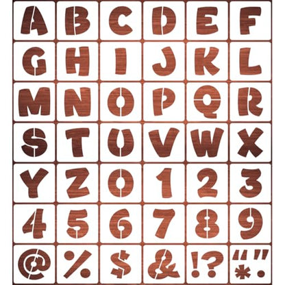 2 Inch Letter Stencils for Painting - 42 Pack Alphabet Letter and Number Stencil Templates with Signs for Painting, Reusable Letters and Numbers Stencils for Chalkboard Wood Signs & Wall Art - size: 2 Inch