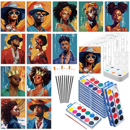 Ctosree 12 Sets Pre Drawn Canvas Kit for Painting Adults Sip and Paint Kit Art Pre Printed Canvas Bulk for Adult Date Night, Art Party & Holiday Gift(Couple,8 x 10 in) - size: 8 x 10 in, style: Couple