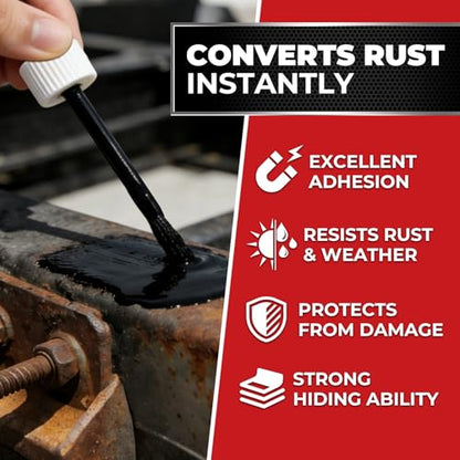 Rust Black Touch Up Paint, Multi Surface Acrylic Black Touch Up Paint Pen Scratch Repair for Rust Metal,Walls,Cabinets,Appliances,Wood,Door,Furniture,Enamel, High Temperature Heat Resistant, 1.5 Fl Oz - color: Black-GWX-7