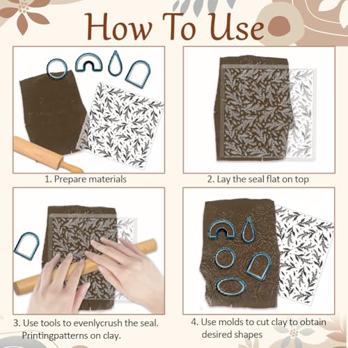 CHGCRAFT Lily of The Valley Polymer Clay Texture Sheets Flowers Silicone Texture Stamp Clay Texture Mat Modeling Pattern Pad Texture Sheets for Polymer Clay Jewelry and Clay Earrings Tools - style: Lily