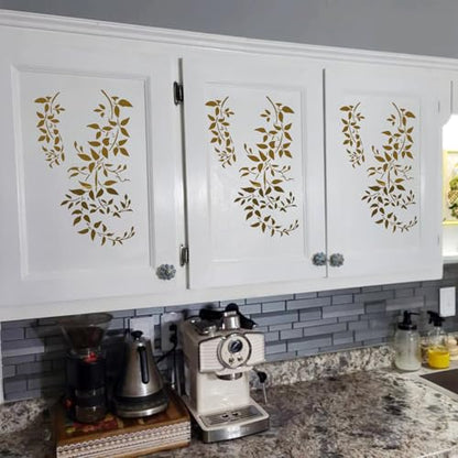 Large Flower Stencils for Walls 11.8inch Hummingbird Dragonfly Stencil Reusable Daisy Sunflower Tree Vine Stencils for Painting on Wood Fence Wall Furniture Fabrics DIY Decor - style: Nature