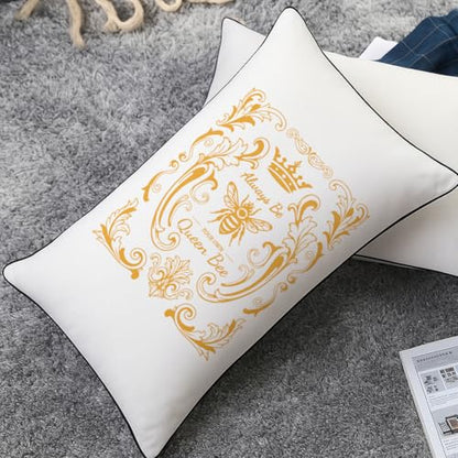 2 Sheets Queen BEE Silkscreen Stencil, European Style Painting Stencils Templates Reusable Self-Adhesive Silk Screen Printing for Wall Border Wood Fabric Home Craft Decor - style: Queen BEE