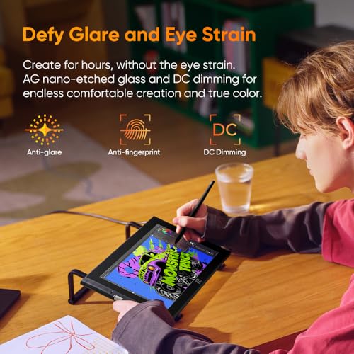 XPPen Artist 12 3rd 11.9" Drawing Tablet with Screen | X4 Pen 16K Pressure | Dial Wheels+8 Keys | AG Etched Glass Portable Art Drawing Tablet Compatible with Windows/macOS/Android/ChromeOS/Linux - color: black, size: 11.9 inch