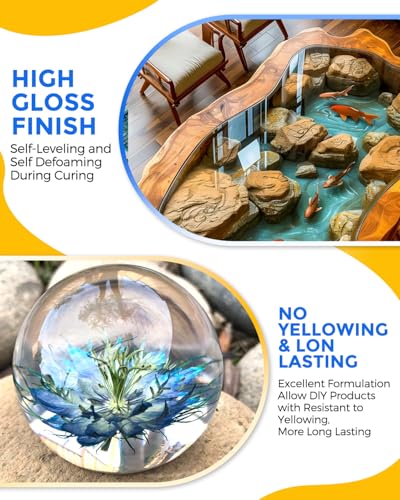 INCLY Deep Pour Epoxy Resin 3 Gallon Kit, 2 to 4 Inch Depth Deep Pour Resin, High Gloss & Bubbles Free for Art Craft River Table, Wood Filler, Bar Top, Coating, Casting, Self Leveling Epoxy Resin 2:1 - size: 3 GALLON