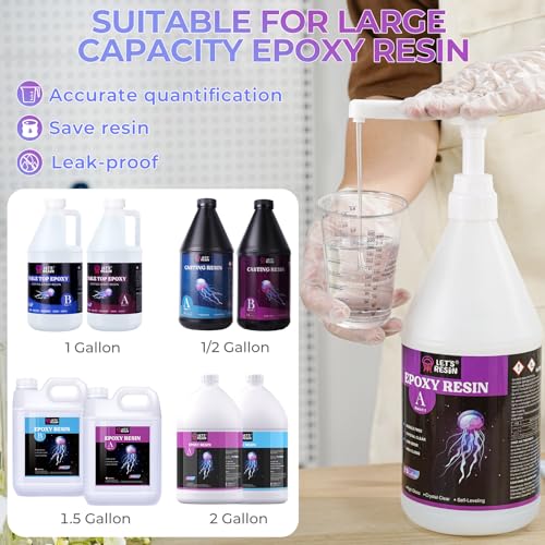 Bundle Set of LET'S RESIN 140oz Silicone Mold Making Kit and 30CC Gallon Pump Dispenser,
