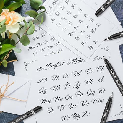 Calligraphy Pen,6 Size Calligraphy Pens for Writing,Brush Pens Calligraphy Set for Beginners,Black Archival Ink Pens,Calligraphy markers,Hand Lettering Pen for Art Drawing,Sketching,Scrapbooking