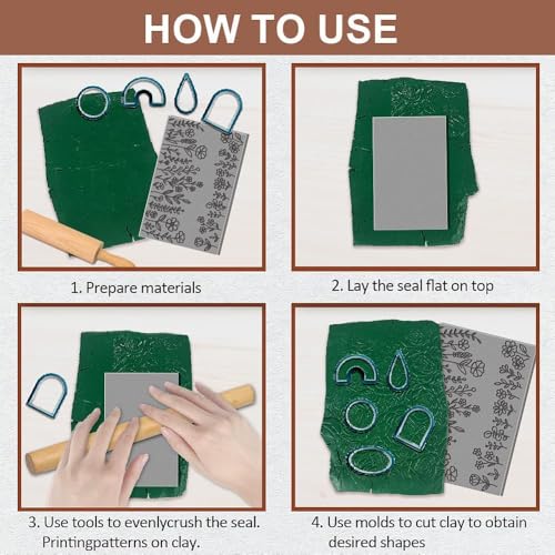 Flower Clay Texture Mat Clay Plant Modeling Pattern Pad Texture Sheets for Polymer Clay Making Earrings Jewelry, 4x2.6inch