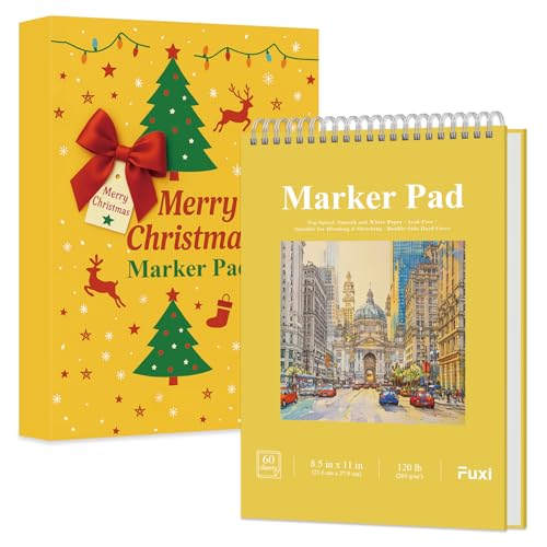Fuxi Marker Pad Sketchbook 8.5 x 11, 60 Sheets Marker Paper Pad, 120lb/200gsm Paper for Alcohol Markers, Art Gifts for Adults. - color: Yellow, size: 11" x 8.5" (Pack of 1)