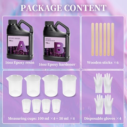 K KERNOWO Epoxy Resin Kit 2 Part Resin and Hardener Bubble Free & Crystal Clear Epoxy Resin for Beginners for Casting Coating, Jewelry Making, DIY Crafts - color: Purple