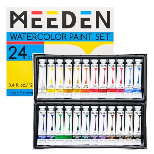 MEEDEN Watercolor Paint Tubes Set - 24 x 12ml/0.4oz Water Color Paints for Students Beginners - color: 24 Colors