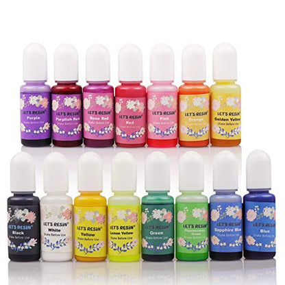 LET'S RESIN Silicone Mold Making Kit wit 15 Colors Resin Dye