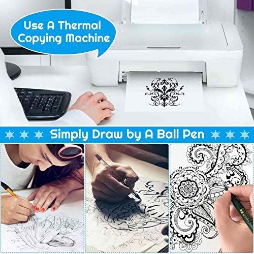 100 Sheets Tattoo Transfer Paper, Tattoo Stencil Kit 8 1/4" x 11 3/4"