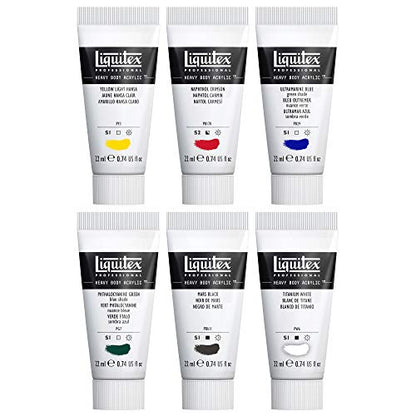 Liquitex Professional Heavy Body Acrylic Paint, 6 x 22ml (0.74-oz) Color Set,Blue,Green,White - style: Color Set 6 x 22ml (0.74-oz)