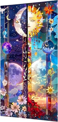 igoodom Large Diamond Painting, Sun and Moon Large Diamond Art Kits for Adults, Full Drill Round Big Diamond Painting, DIY Gem Art and Crafts for Home Wall Decor Gift 15.7 X 27.5inch - color: MZ1530
