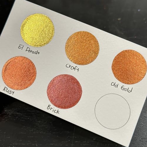 IUILE Handmade Watercolor Paints - Bronze Half Pan Set (5 colors) - color: Bronze