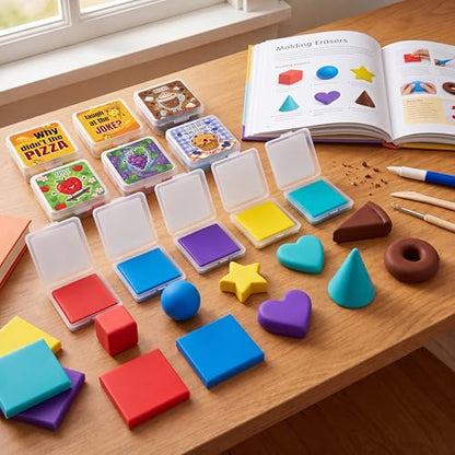 24 pcs Scented Kneaded Erasers Set, Kneadable Art Erasers in Individual Plastic Cases, Soft Moldable Drawing Eraser for Sketching, Charcoal, Graphite, Clean Erasing Stationery (24, Pizza Theme) - color: Pizza Theme
