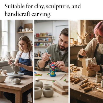 JJUNW 15 Pcs Silicone Clay Sculpting Tools, Pottery Tools Modeling Dotting Tool, Silicone Sculpting Brush for Adults, Rock Painting, Nail Art, DIY, Drawing, Art Modeling, Shaping, Pottery Craft