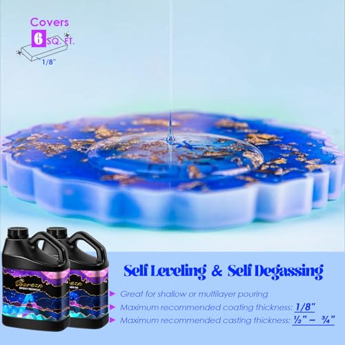 Bsrezn Epoxy Resin Kit - 96 oz with Pumps, 1:1 Mix Ratio, Crystal Clear, Bubble-Free, High Gloss Finish for Coating, Casting, Art, Jewelry, and DIY Projects (48 oz x 2) - size: 96 OZ Kit