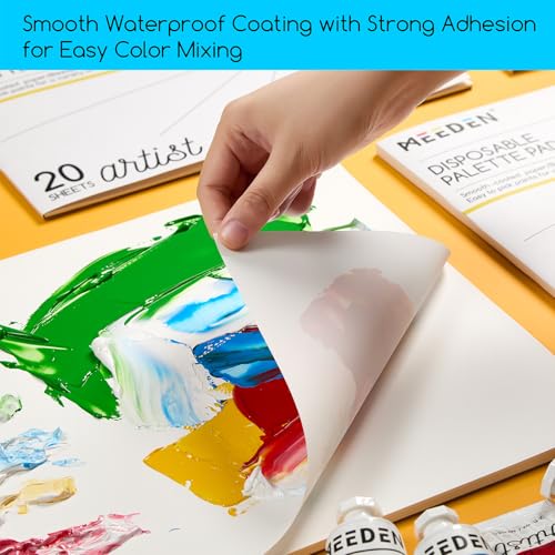 MEEDEN Artist Palette Paper Pad: 9''x12'', 50 Sheets (80lb/120gsm) Paint Palette Paper - Disposable Paint Mixing Paper for Acrylic Watercolor Oil Painting - size: 9" x 12"(50 sheets)