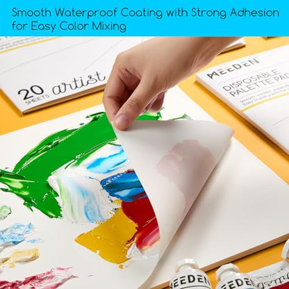MEEDEN Artist Palette Paper Pad: 9''x12'', 50 Sheets (80lb/120gsm) Paint Palette Paper - Disposable Paint Mixing Paper for Acrylic Watercolor Oil Painting - size: 9" x 12"(50 sheets)