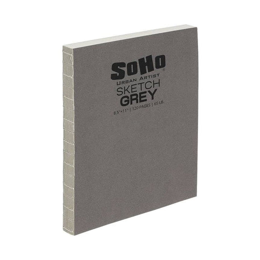 SoHo Urban Artist Open Bound Sketch Pads - Open Coptic Bound Sketch Pads for Drawing, Calligraphy, Any Dry Media, & More! - [Grey - 8.5x11 - Single] - color: Grey, size: 8.5x11" - Single