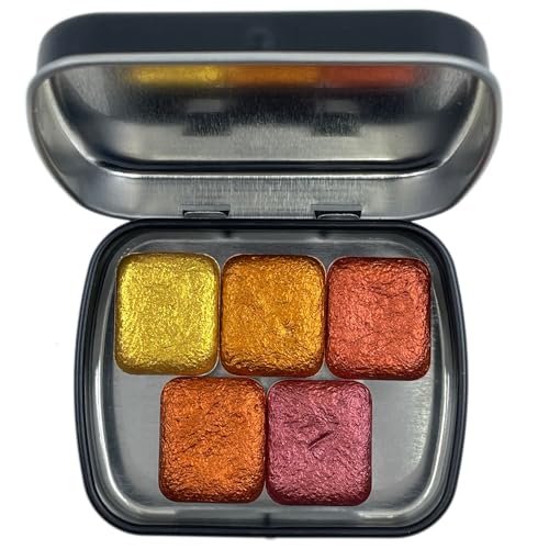 IUILE Handmade Watercolor Paints - Bronze Half Pan Set (5 colors) - color: Bronze