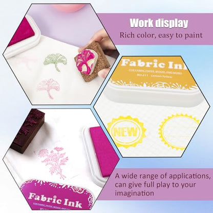 Ink Pads for Rubber Stamps, Stamp Pad for Fabric Wood Paper Stamping, Washable Fingerprint Thumbprint Ink Pad, Craft Ink Pad Stamps Partner DIY Color (Yellow) - color: Yellow