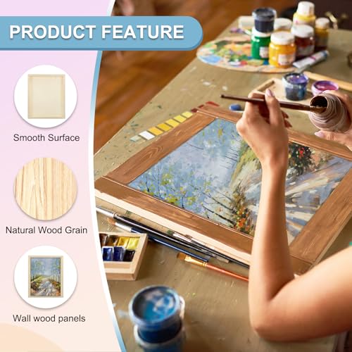 MECCANIXITY 2 Pack Wood Canvas Boards, 10x12 Inch Art Canvases Square Unfinished Wood Panel for Painting, Crafts, DIY Projects, Pouring Art - size: 10x12 Inch