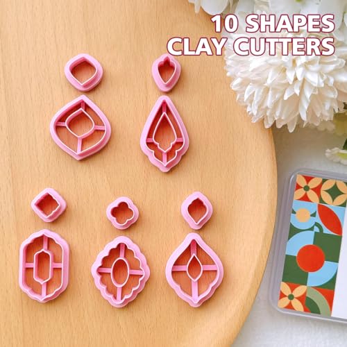 Keoker Polymer Clay Cutters, Boho Clay Cutters for Polymer Clay Jewelry, Basic Polymer Clay Cutters, Clay Earrings Cutters - color: A color