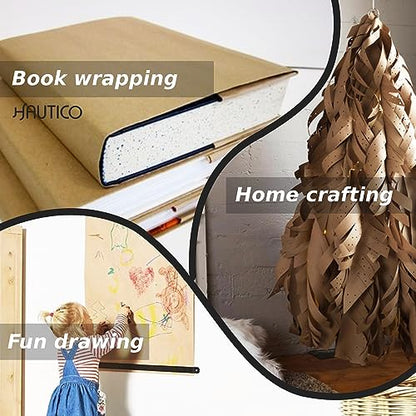 HAUTICO Pattern Making Brown Paper – 15 Yards, 250g Medium Weight Sustainable Drafting Paper for Sewing, Durable Block Paper for Tracing, Altering & Pattern Drafting