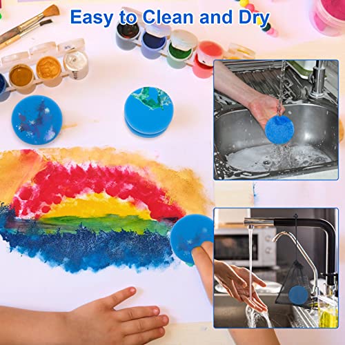 Paint Sponge Applicator 3Pcs, Boyistar Black Detail Painting Sponge for Car Waxing, Wall Repairing Kitchen Cleaning Sponges with Storage Mesh Bag (Blue) - color: Blue