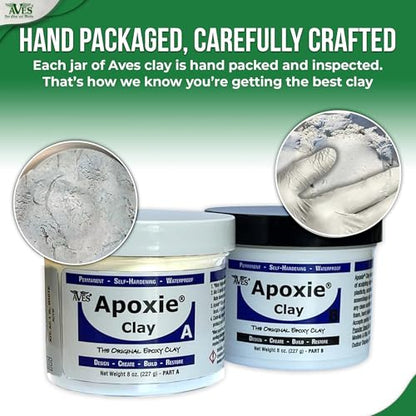 Aves Apoxie Clay - 2 Part Self Hardening Modeling Clay - 1 Pound White