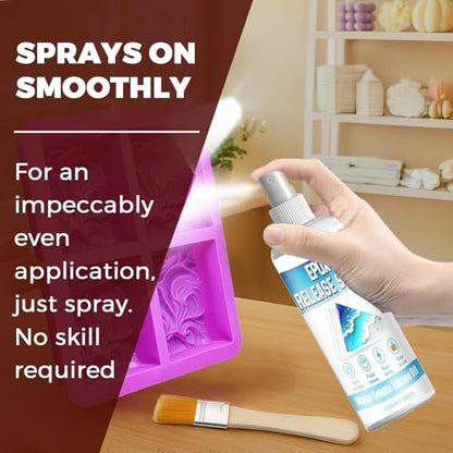 Epoxy Release Spray, with Enhanced Mold Longevity, 100ml, Fast-Drying Lubricant, Concrete Casting Release Oil, Non-Stick Easy Demolding, for Candle, Soap Making, Concrete, Plaster Casting