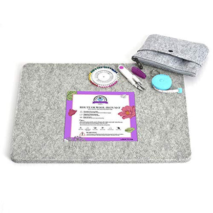 Rdutuok 17"x13.5" Wool Pressing Mat 100% New Zealand Felted Wool Ironing Mat Pad for Quilter, Sewing, Quilting Supplies and Notions - size: 17" x 13.5"