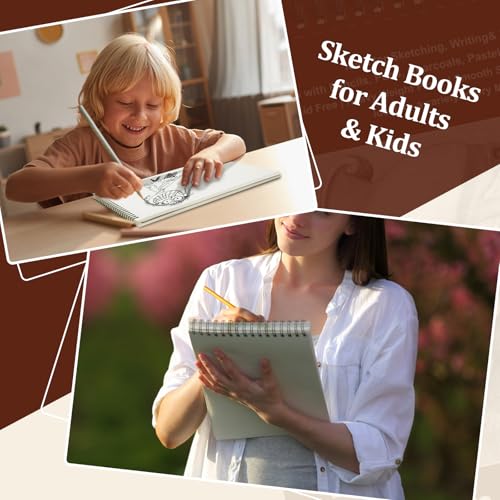 10 Pack Sketch Book 5.5×8.5 inch, Spiral Sketch Pad 600 Sheets Each(68lb/100gsm), Drawing Painting Sketchbook for Kids, Beginners, Artists - color: 10 Pack, size: 5.5" x 8.5"