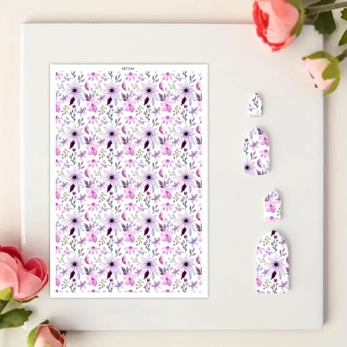 10 Pcs Floral Clay Transfer Paper for DIY Art Crafts, Beautiful Purple Flowers Water Polymer Clay Transfer Paper Sheets for Polymer Clay Jewelry Earrings Making Supplies 5.82X3.93 inch - color: Purple Floral