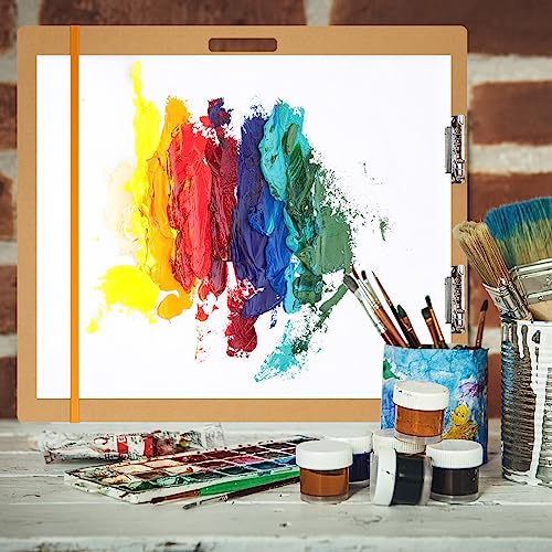 Lincia 4 Pcs Artist Sketch Tote Board with Clips Handle Rubber Band, 5 mm Thickness Drawing Painting Clipboards Large Portable Lightweight Brown Pad for Class Artists Student (23 x 26 Inch) - size: 23 x 26 Inch