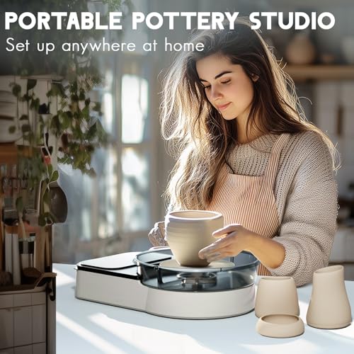 Pottery Wheel for Kids Adults and Beginners - Complete Pottery Set for Teen with 6" Turntable, 2.2lb Clay, Art Supplies Sculpting Tools, Craft Gifts for Teens Adults (Grey) - color: grey