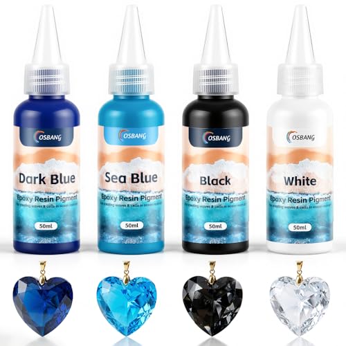 Epoxy Resin Color Pigment Set 4 Colors Highly Concentrated Liquid Resin Dye for Translucent Coloring DIY Art Jewelry Crafts（1.69oz×4） - color: 4 Colors
